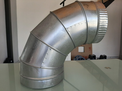 Codo 6 Pulgadas 90 Grados Lamina Galvanizada Calibre 26