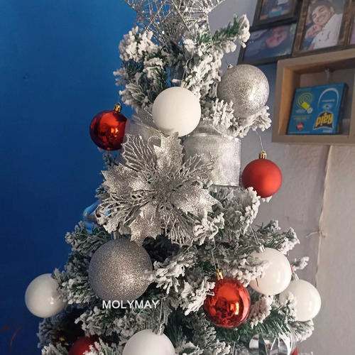 20 Pcs Flores De Navidad Con Clip Decoraciones Navideñas