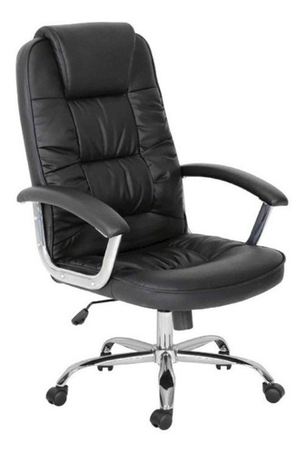 Imagen 2 de 3 de Silla de escritorio HDC Group Ejecutiva ergonómica negra con tapizado de cuero sintético