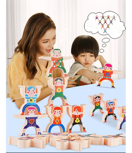 Juego Didáctico Infantil De Madera Figuras Apilables