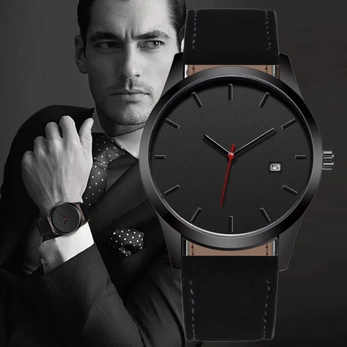 Reloj Fechero Analogo Hombre Caballero Cuero Ilusion Of Time