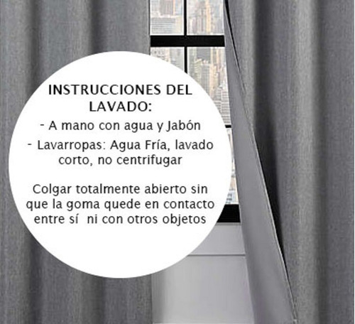 Cortina Black Out Engomada Para Barral Color Gris 140x195cm