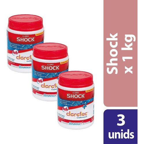 Imagen 1 de 6 de Combo 3 Clorotec Shock X 1kg Para Piscinas Pintadas