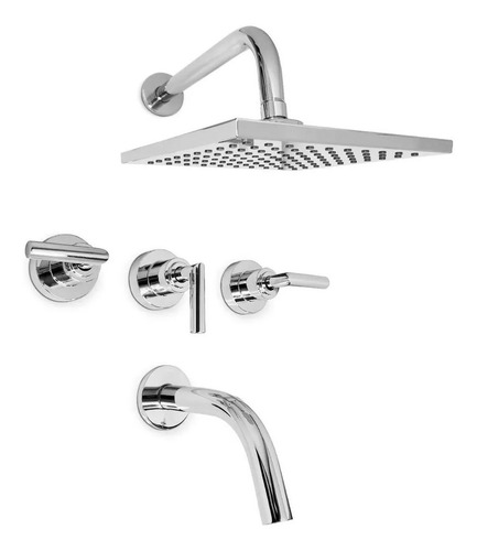 Griferia Ducha Y Bañera Aqualaf Aqua Lever Banioferta Cromo 82030 Baño Metal Cromado