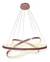 Comprar Lustre Led Moderno Pendente 3 Arcos Anéis 60cm 89w Rosê Bivolt