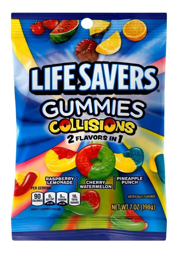 Lifesavers Gummies Collisions 2 Sabores En 1 198gr
