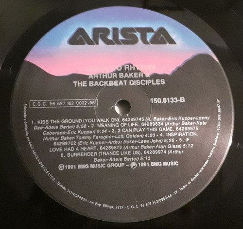 Lp Arthur Baker & The Backbeat Disciples- Give In To Rhythm (Usado)