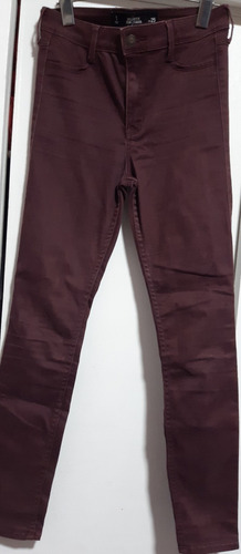 Pantalon Bordo Jean Dama Hollister Impecable Talle 25