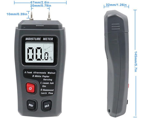 Detector Portátil De Vazamento De Água Com Higrômetro Lcd
