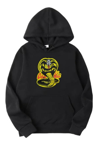 Sudadera Lisa Hoodie Negra Kobra Kai Calidad Premium        