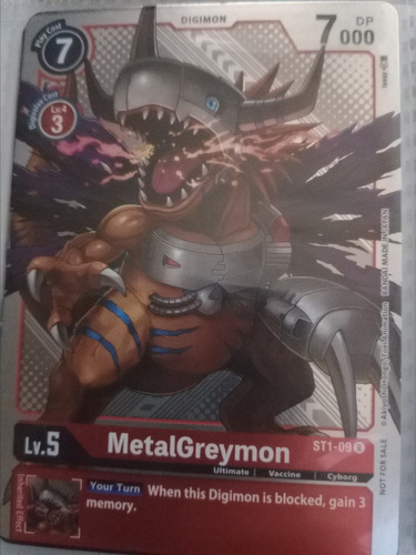 Metalgreymon - St1-09 (official  Carta Tcg Digimon Brillante