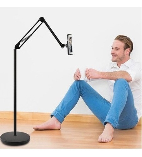 Pedestal Vextab Suporte Articulado P/ Tablet iPad Celular Cor Preto