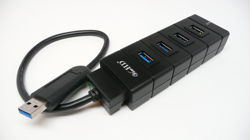 Viewhd Usb 3.0 Hub (4 Port Pigtail, Black) Silencio Vhd-u3p4