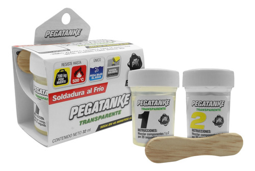 Pegamento Pegatanke Transparente Epoxica En Frio 32 Ml