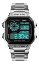 Comprar Reloj Skmei Square 1335 Dual Timer Backlight Correas Acero