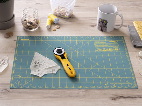 Kit De Corte Olfa Fabric Con Cortador Giratorio De Cambio Rá