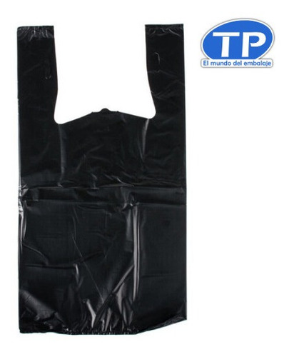 Bolsas Camiseta Negra 30x40 Baja Densidad Paquete X100 U