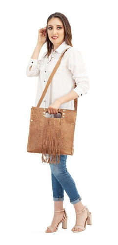 Imagen 3 de 7 de Bolso De Piel Tipo Frame Con Grabado Tipo Cincelado Bolsa