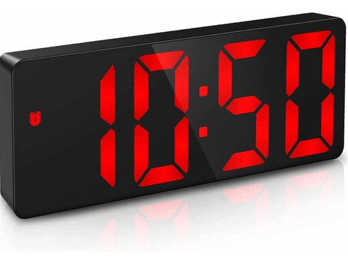 Reloj Despertador Digital Led De Escritorio, Despertador Con Color Negro