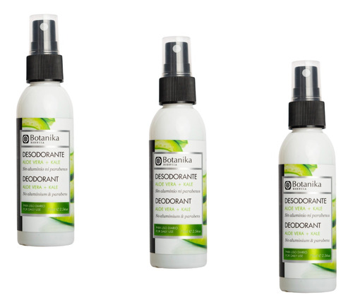 Desodorante Spray Aloe Vera + Kale - Botanika X3 Unidades
