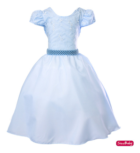 Vestido Azul Festa Infantil Formatura Batizado Casamento