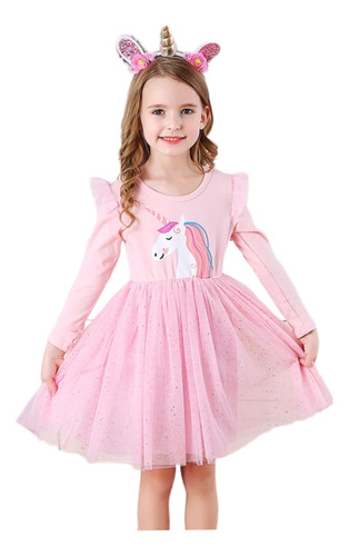 Vestido Fiesta Niña Unicornio Princesa