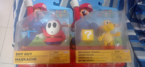 Dos Figuras Súper Mario Nintendo Shy Guy Paratroopa Selladas