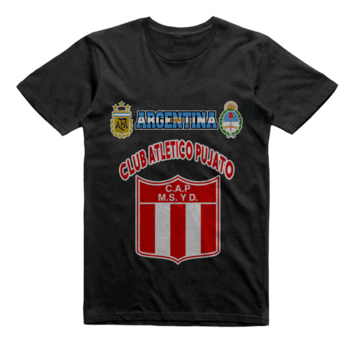 Remera Infantil Negra Atletico Pujato Santa Fe