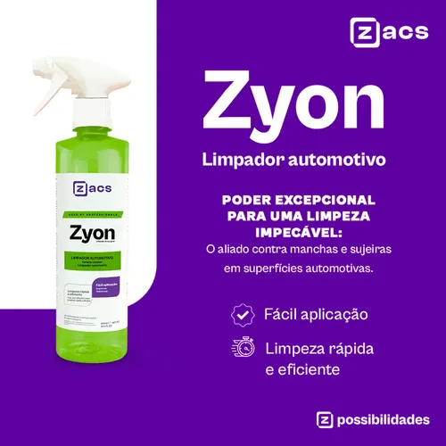 Kit Zyon Limpador Multiação Zacs Cera Spray Blend Vonixx