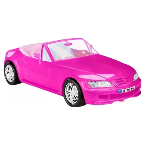Carrinho Conversível Para Boneca Carro Rosa Roma 3010