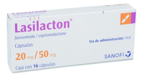 Lasilacton 20 Mg / 50mg Caja Con 16 Cápsulas