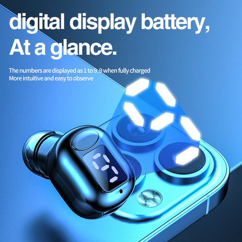Mini Auricular Bluetooth Individual, Bluetooth 5.3 Azul