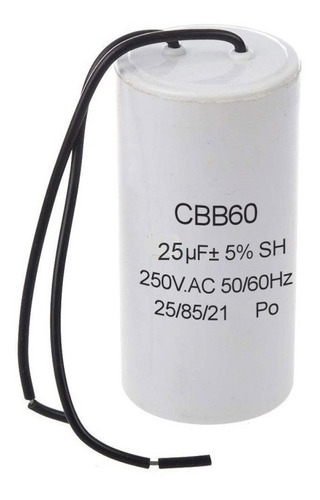 Capacitor De Trabajo 25uf 250vac 50/60hz Cbb60 34x70mm