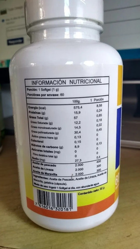 Imagen 2 de 3 de Triple Omega 369, 3 Frascos 180 Cap 1000mg Epa - Dha- Vit E