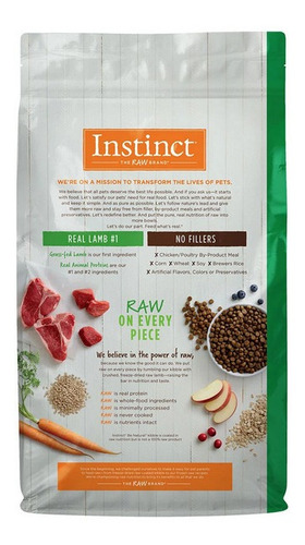 Imagen 2 de 5 de Croquetas Instinct Be Natural Cordero 10.8 Kg Perros Adultos