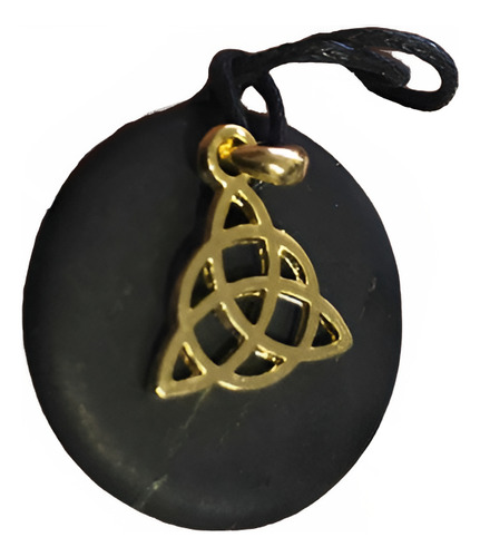 Dije Shungite Con Triskel Chapa De Oro