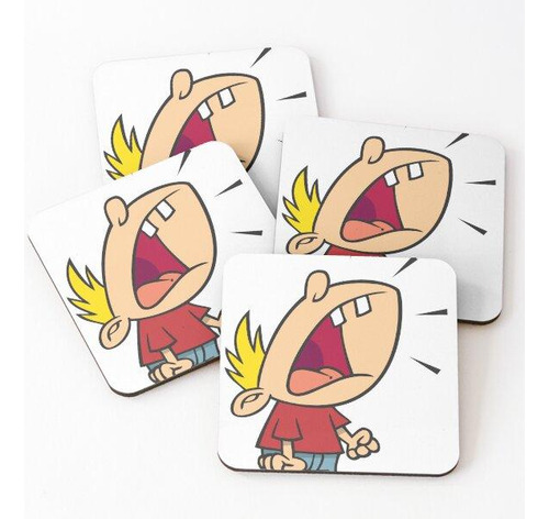 Set Posavasos Niño Llorando Chico De Dibujos Animados Calida