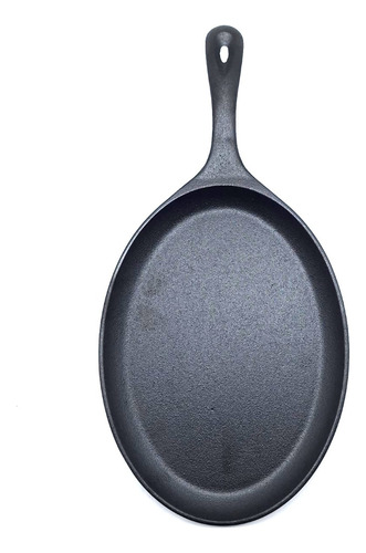 Sartén Ovalado Hierro Fundido + Base De Madera Genérico