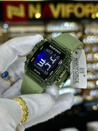 Reloj Naviforce Cuadrado Negro Silicona Hebilla