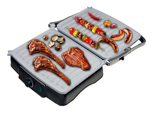 Imagen 2 de 5 de Grill Sandwichera Xion Xi-gr44 4 Panes Universo Binario