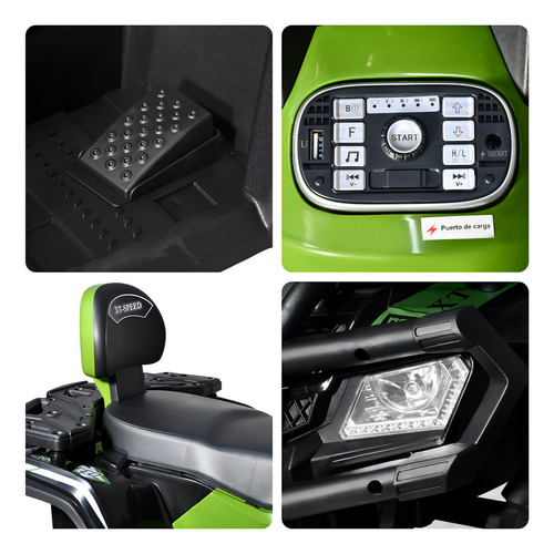 Cuadrimoto Electrica Usb Bluetooth Radio 2 Vel 12v Color