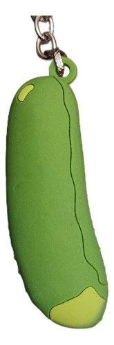 Llavero Rick Y Morty Goma Pepino Para Moto Verde
