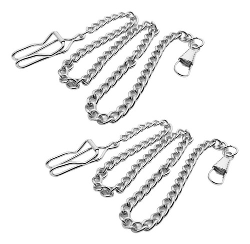 Cadena De Soporte De Reloj De Bolsillo Color Sólido, Plata