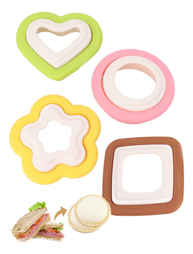 2pz Cortador Molde Sandwich Galletas Masa Pastel Lunch Niños