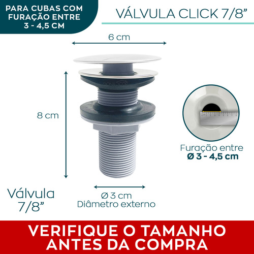 Sifao Flexível Cromado E Valvula Abs 7/8 Ralo Pia Banheiro
