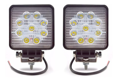 Par Faro Auxiliar Eversafe 9 Led 27w Off Road 4x4 Cuadrado