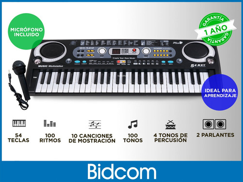 Imagen 2 de 9 de Teclado Organo Electronico Musical Instrumento 54 Teclas