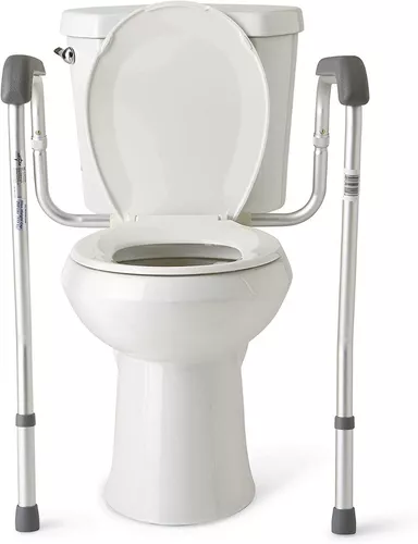 KMINA - Rieles de seguridad para inodoro para personas mayores (330  libras), asiento de inodoro para discapacitados con asas, rieles de inodoro
