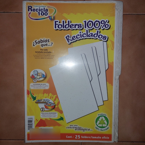 Folder Ecologio T/oficio Recicla C/100 Pzascolor Crema