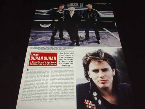 (r071) Duran Duran * Recorte Revista Clipping (1987)
